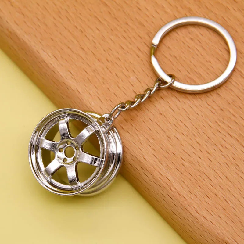Gearbox Keychain with Turbo Hub and Brake Disc Pendant