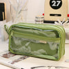 Transparent Double-Sided Pencil Case with Capybara Design