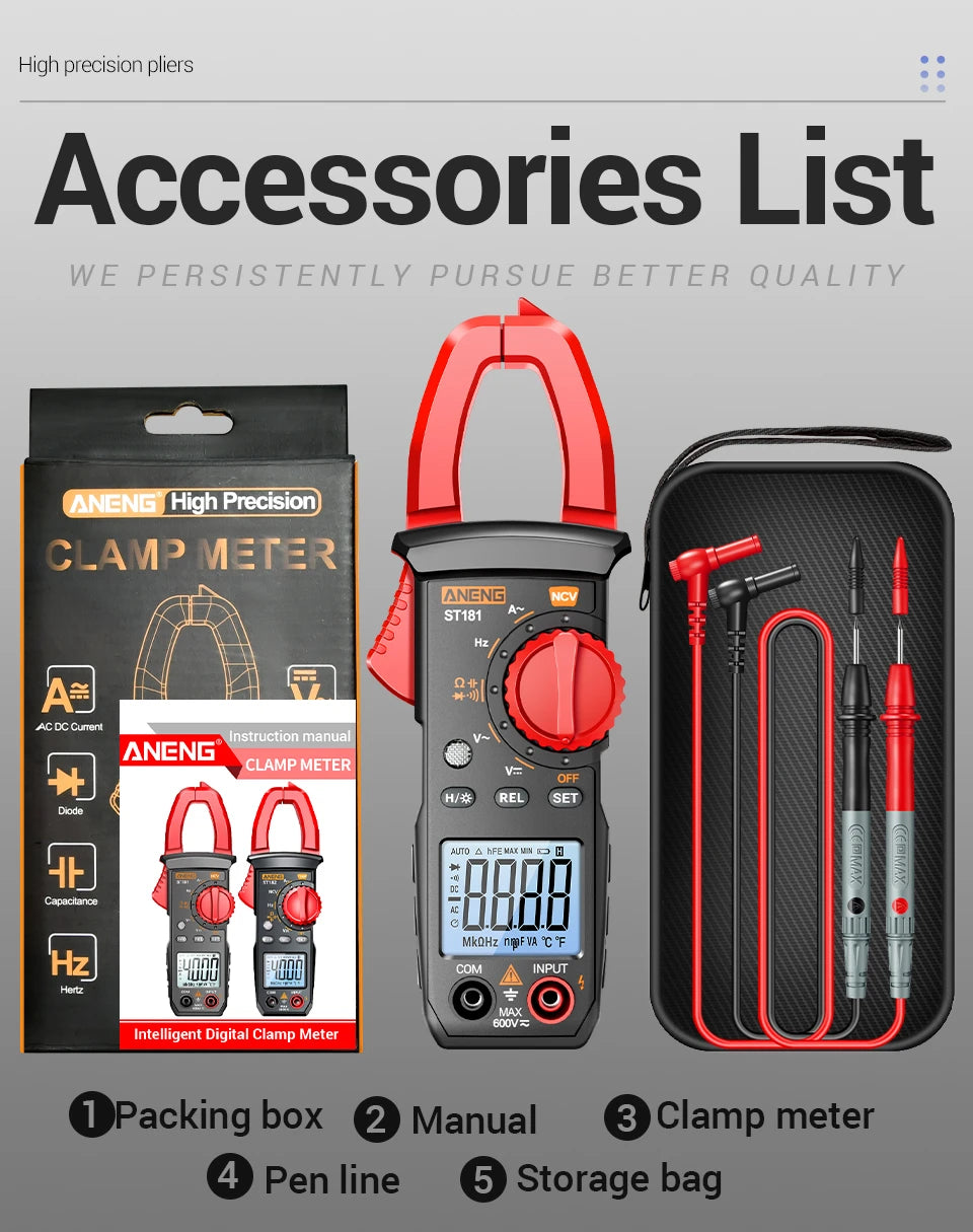 Digital Clamp Meter and Voltage Tester Kit