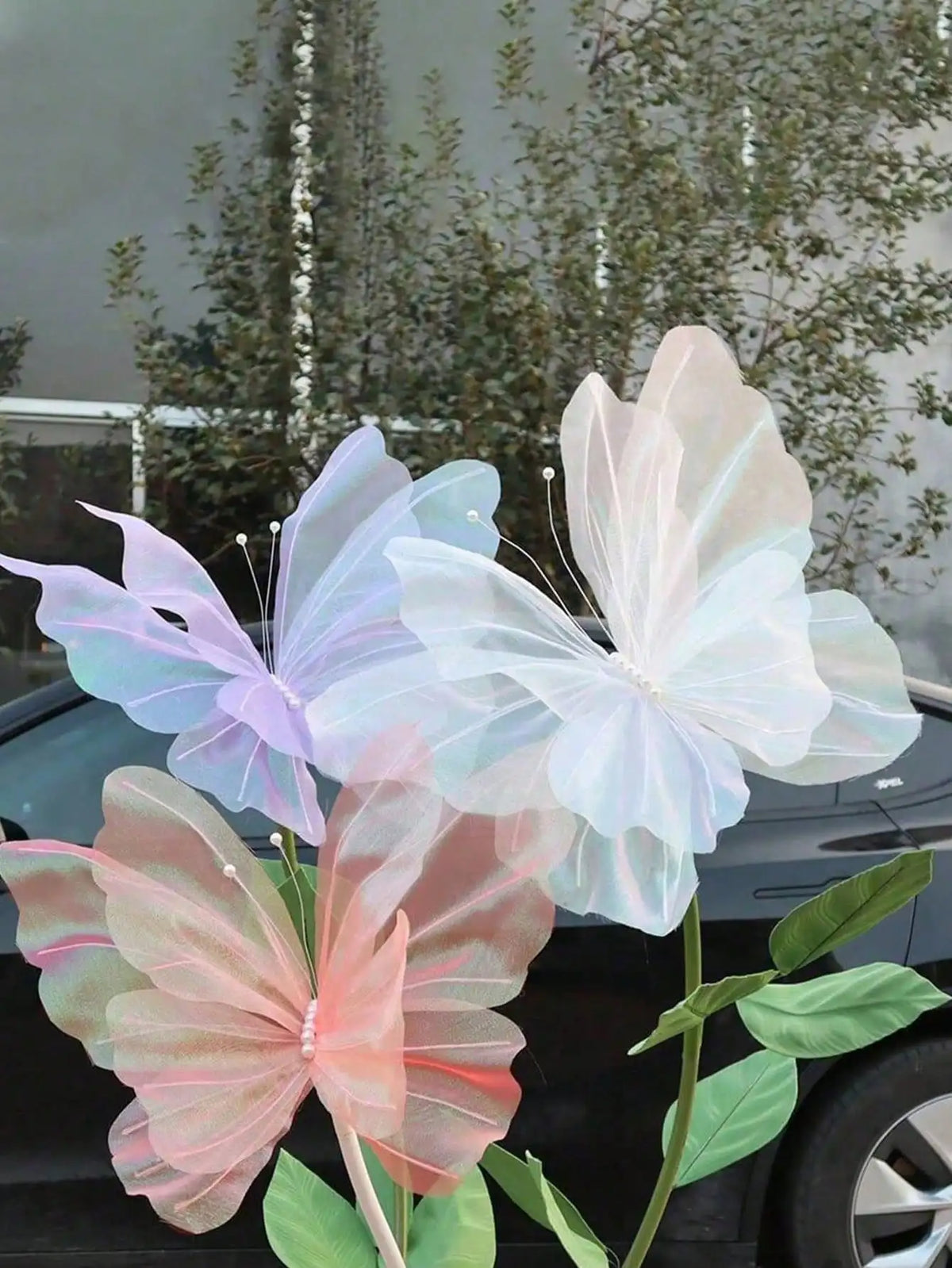 Lifelike 3D Silk Butterfly Decoration for Events and Photography