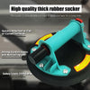 A close-up view of a teal rubber suction cup lifter designed to quickly attach to flat or curved surfaces.
