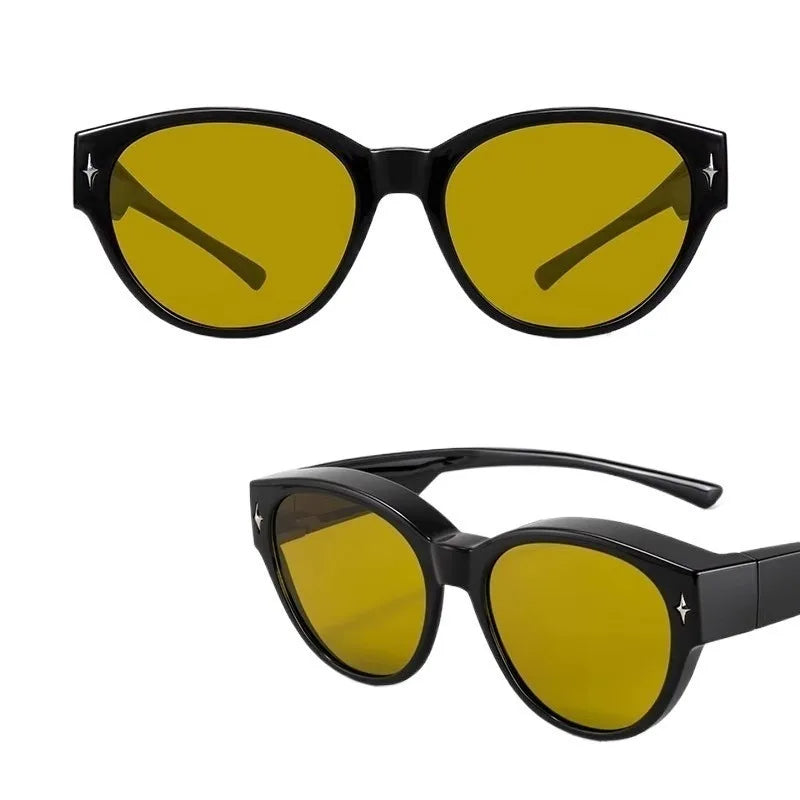 Oversized Cat-Eye Fit-Over Sunglasses