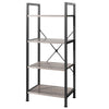 Industrial 4-Tier Tall Bookshelf with Graduated Shelves