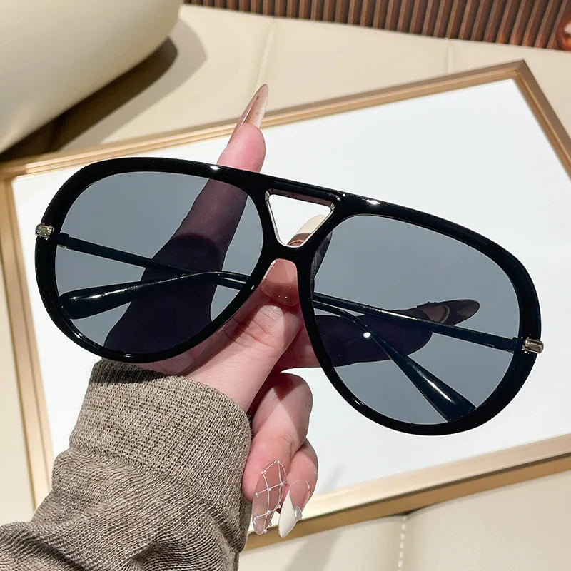 Vintage Double-Bridge Pilot Sunglasses
