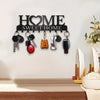 Black Metal Wall-Mounted Key Holder with 10 Hooks