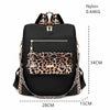 Schwarzer Nylon-Leopardenmuster-Reise-Rucksack mit Goldhardware und verstellbaren Riemen