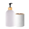 Apothecary Style Bathroom Organizer Set with Soap Dispenser and Toothbrush Holder