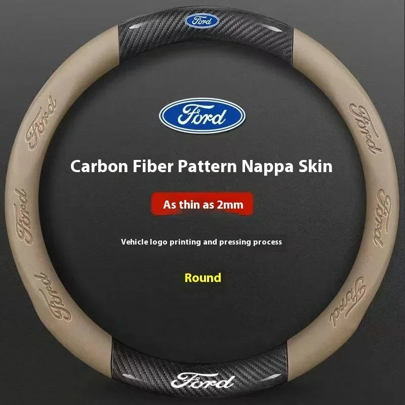Carbon Fiber Steering Wheel Cover for Ford Models
