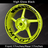 High Gloss Black yellow aftermarket wheel with black decals for Yamaha MT-07
