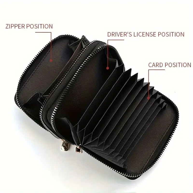 Cartera Compacta con Doble Cremallera y Monedero