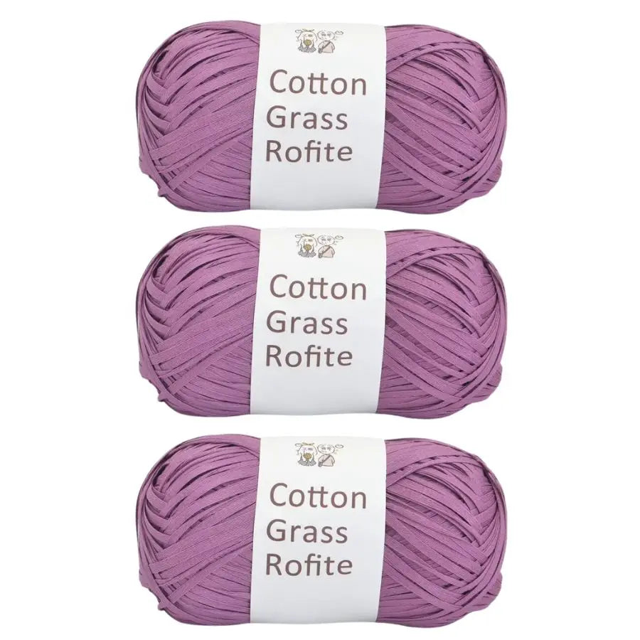 Natural Cotton Raffia Yarn – 3 Ball Set for Crochet, Knitting & Crafting