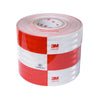 Roll of red and white reflective decals for trucks and vehicles