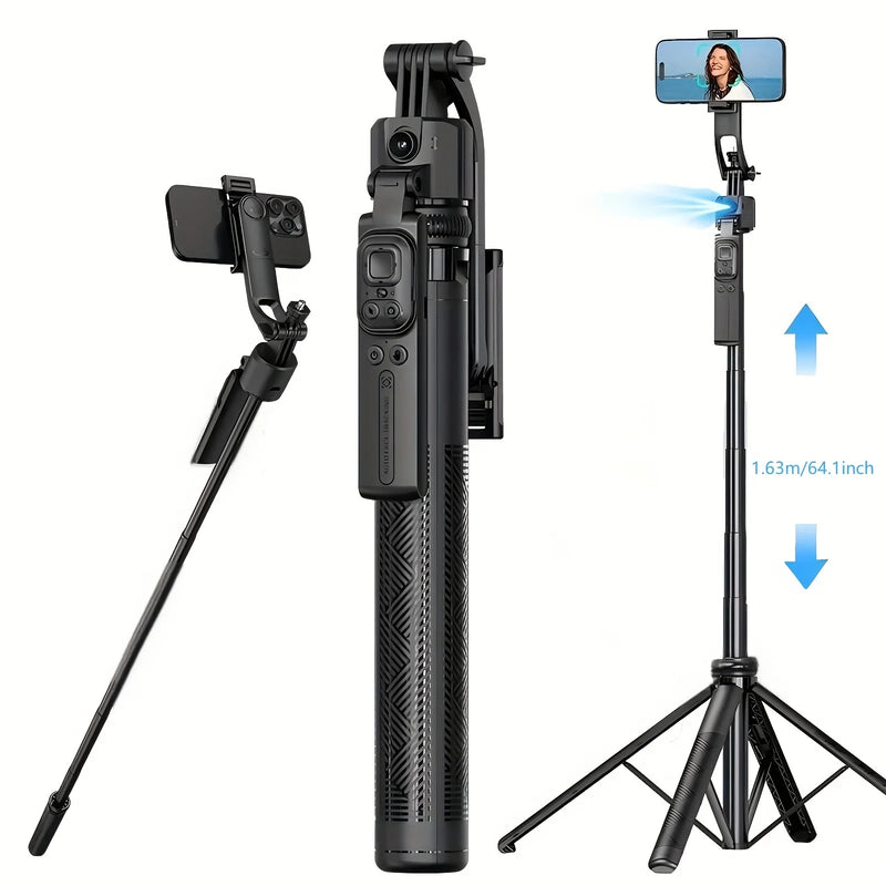 AI Face-Tracking Selfie Stick Tripod with Bluetooth Remote