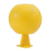 A bright yellow sticky fruit fly trap ball used for indoor and outdoor pest control.