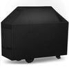 A black waterproof universal grill cover with a slanted top, shown from the side.
