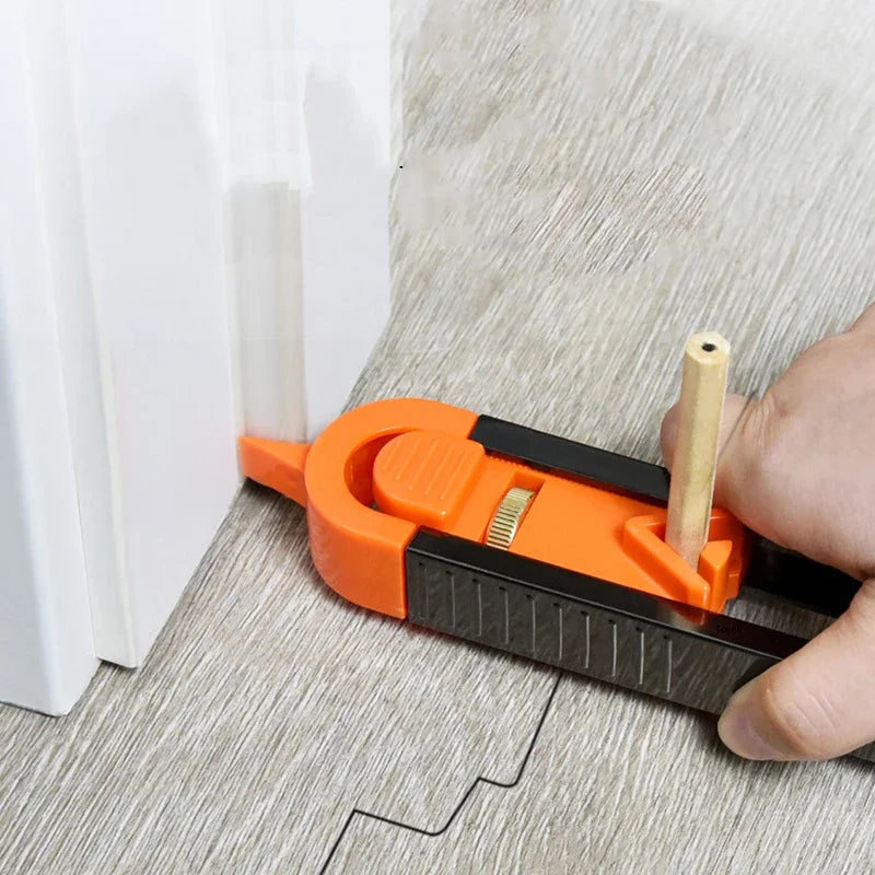 Contour Scribing Ruler with Lock for Precise Woodworking