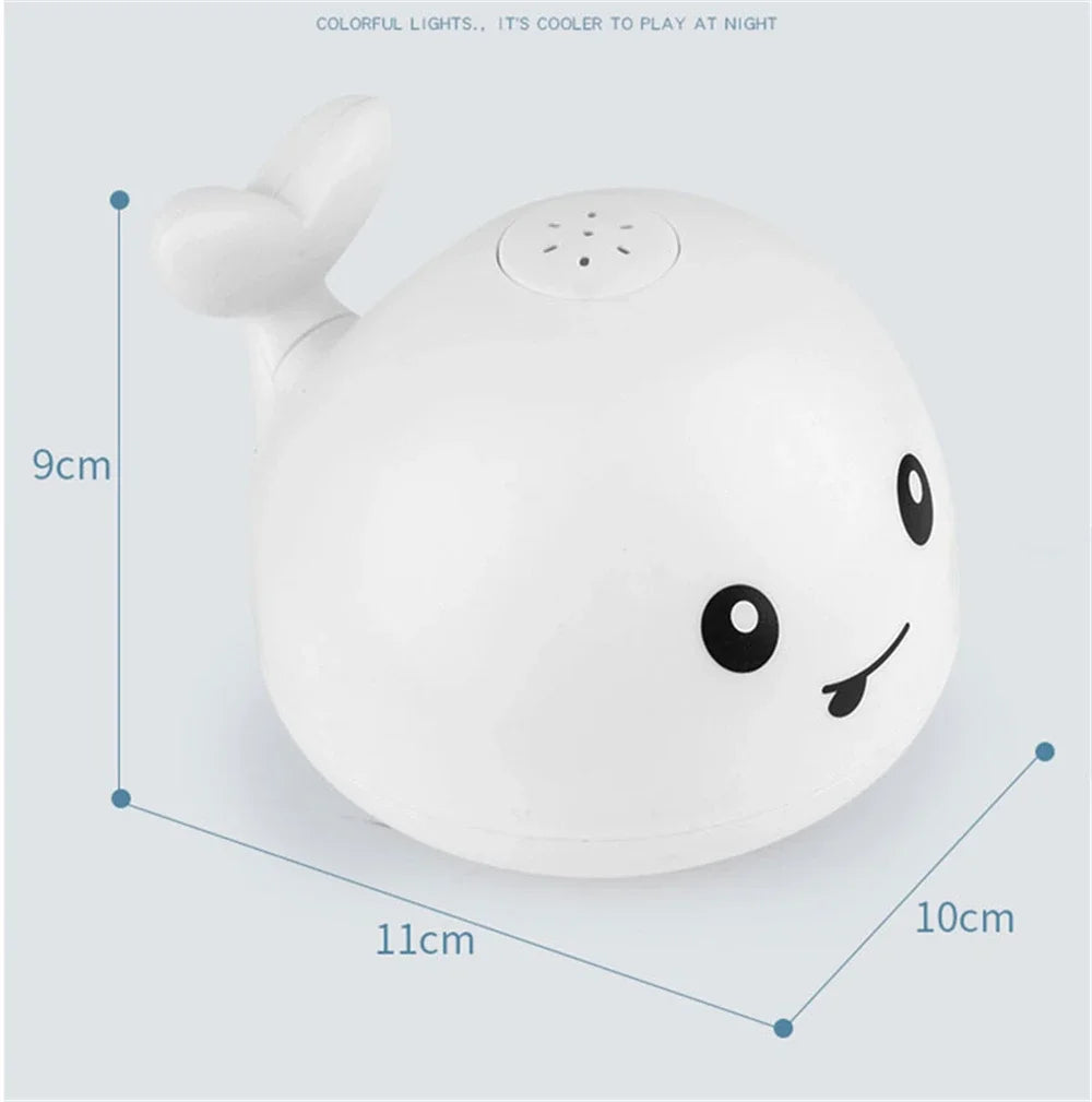 Whale Water Sprinkler Bath Toy with Glowing LED Lights