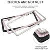 Crystal clear rhinestone license plate frame showing a shining frame design.