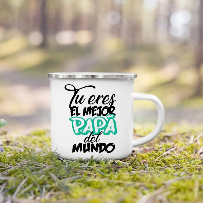 Mug de Camping en Émail « Meilleurs Parents »