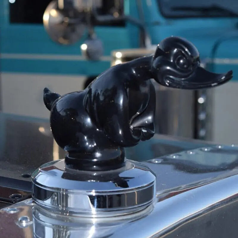 Black resin angry duck hood ornament for car or motorcycle