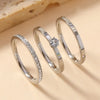 Three-Piece Stainless Steel Zircon Ring Set