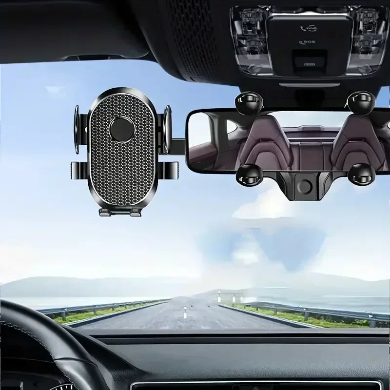 360° Rotating Rearview Mirror Phone Mount