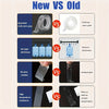 Comparison chart showing new vs old tape features including strength, residue, and temperature resistance