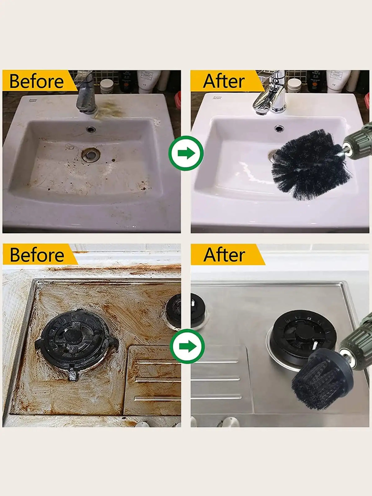Rotary Drill Brush Cleaning Kit for Deep Scrubbing