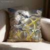 A decorative cushion cover featuring a stylized illustration of Monster Hunter Rathalos and Nargacuga against a moonlit backg