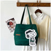 Snoopy Canvas Tote Bag with Crossbody Strap