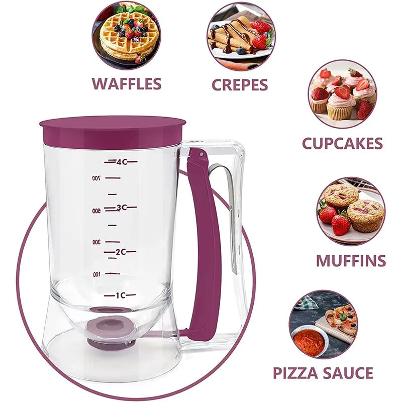 4-Cup Pancake Batter Dispenser with Measuring Guide
