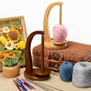 Magnetic Wooden Yarn Holder with Rotating Spindle