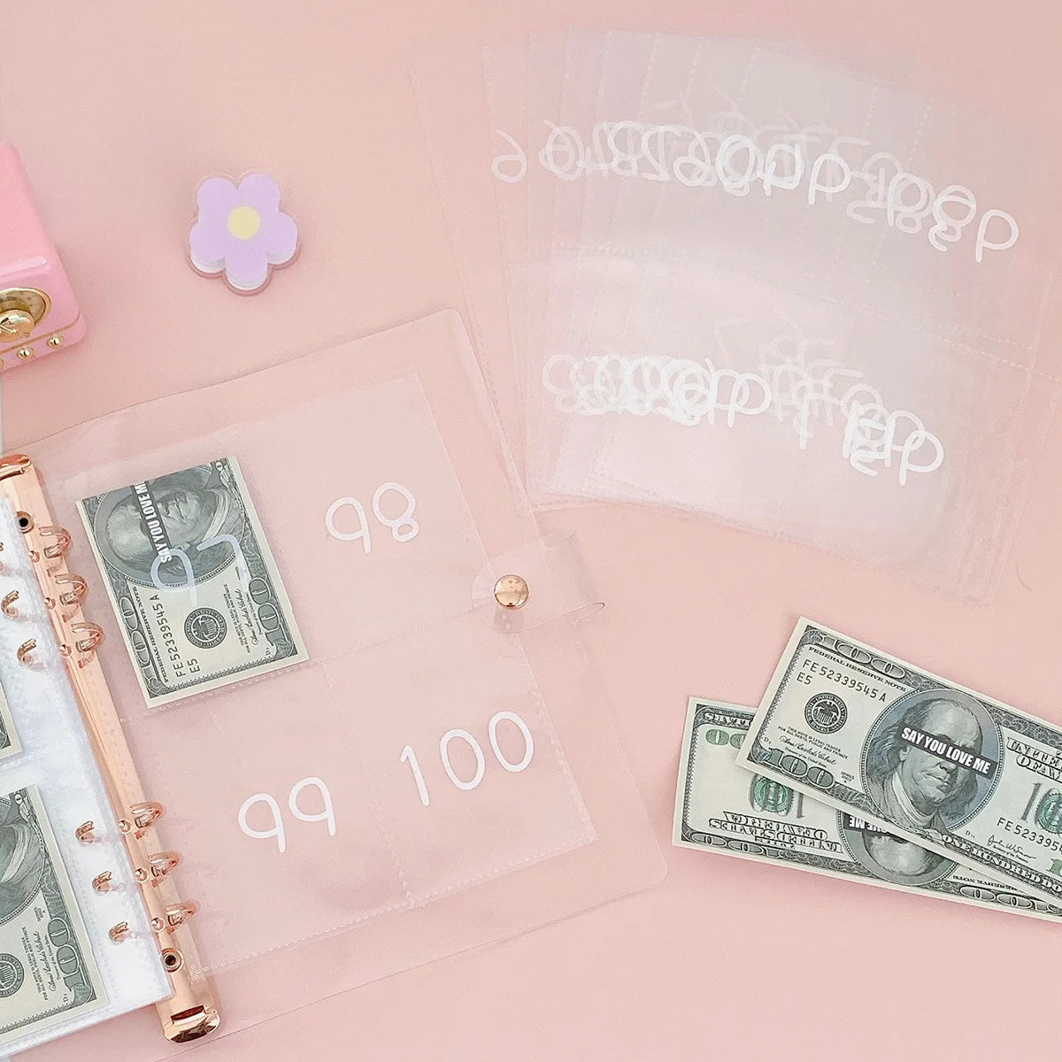 Savings Challenge Binder with Cash Envelopes