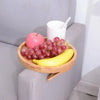 Clip-On Wooden Sofa Side Tray with Integrated Storage
