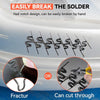 A nail notch design is shown, demonstrating how the solder can be easily broken by hand or cut through.
