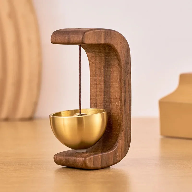 Cloche de Porte en Bois Magnétique
