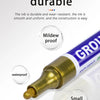 A close-up of a pen tip for durability showing features like mildew proof waterproof and wear-resistant construction.