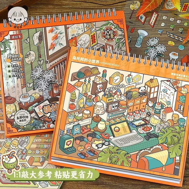 10-in-1 3D Cartoon Desktop Organizer Sticker Pack for Scrapbooking and DIY