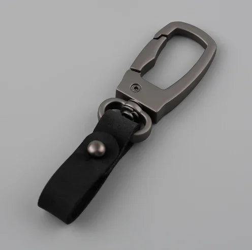 Handcrafted Leather Keychain with Zinc Alloy Ring