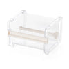 Clear plastic storage box for a creative washi tape cutter with a measuring ruler.