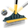 2-in-1 Long Handle Floor Scrub Brush with Removable Squeegee
