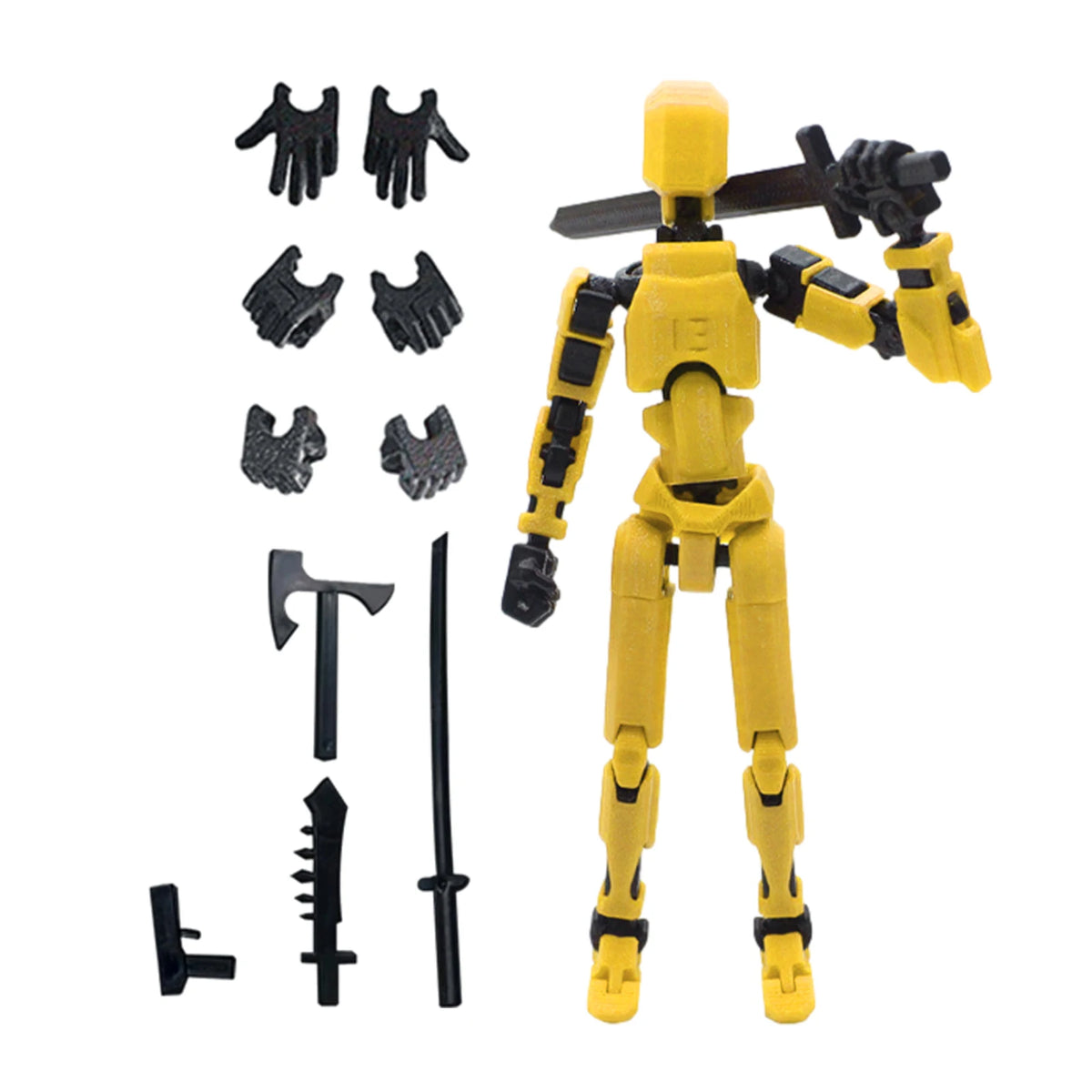 Multi-Jointed Action Robot Figure with Dog Companion