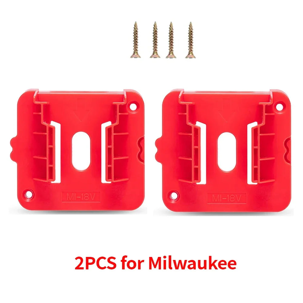 Wall-Mounted Battery Holder for Milwaukee M18 Batteries