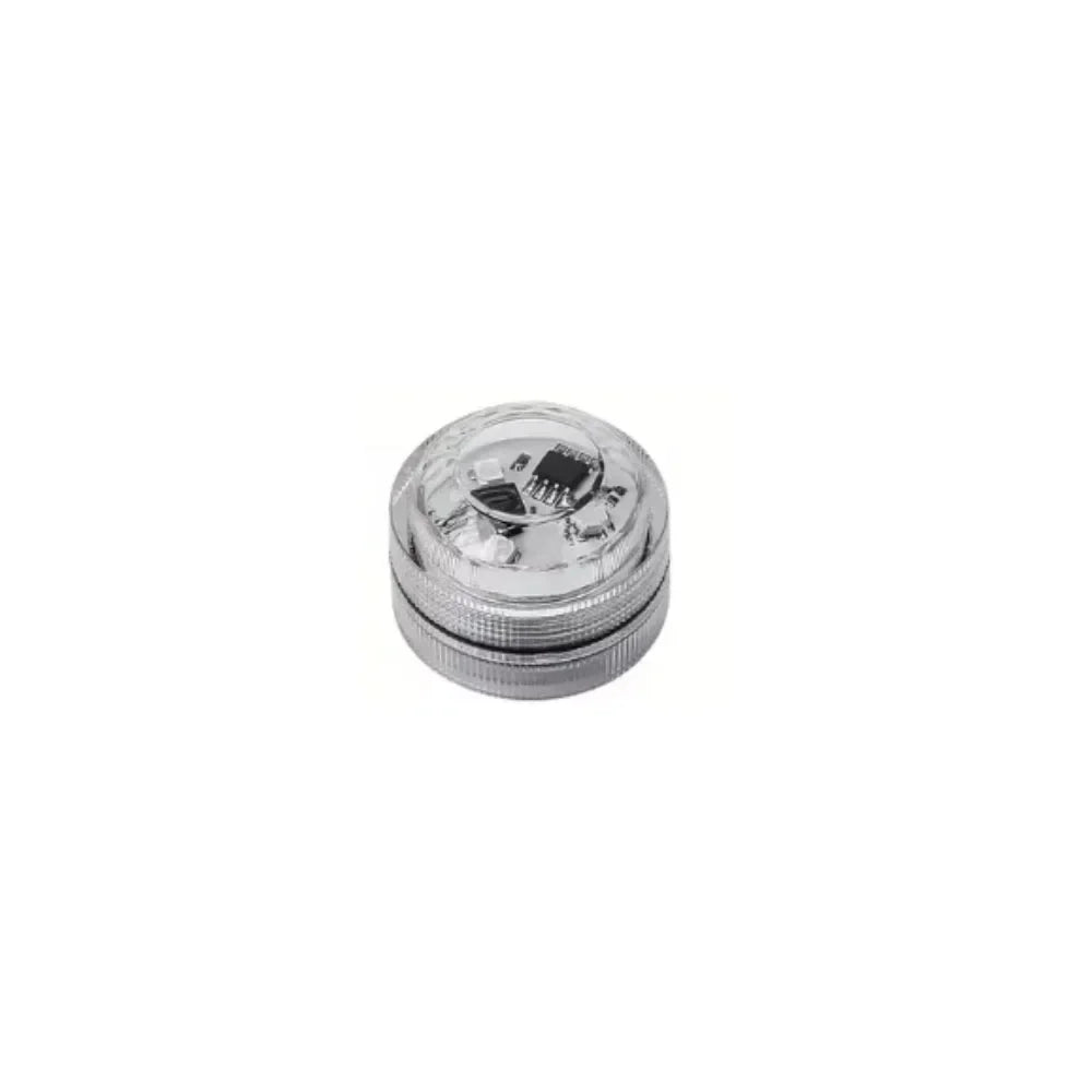 Silver wireless adhesive LED ambient light with remote control.