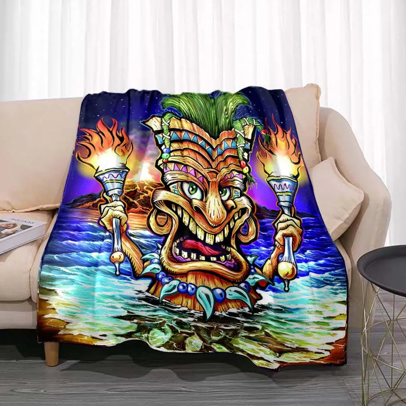 Manta de Lana Fleece con Estampado Tiki Bar Aloha
