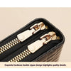 Alphabet Flower Double-Zip Card Wallet with Secure Clasp