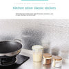 Stove renovation stickers showing anti-fouling and moisture-proof protection on a kitchen surface.