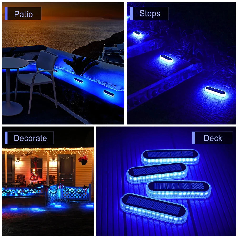 Solar Powered LED Step and Path Lights with Auto On/Off