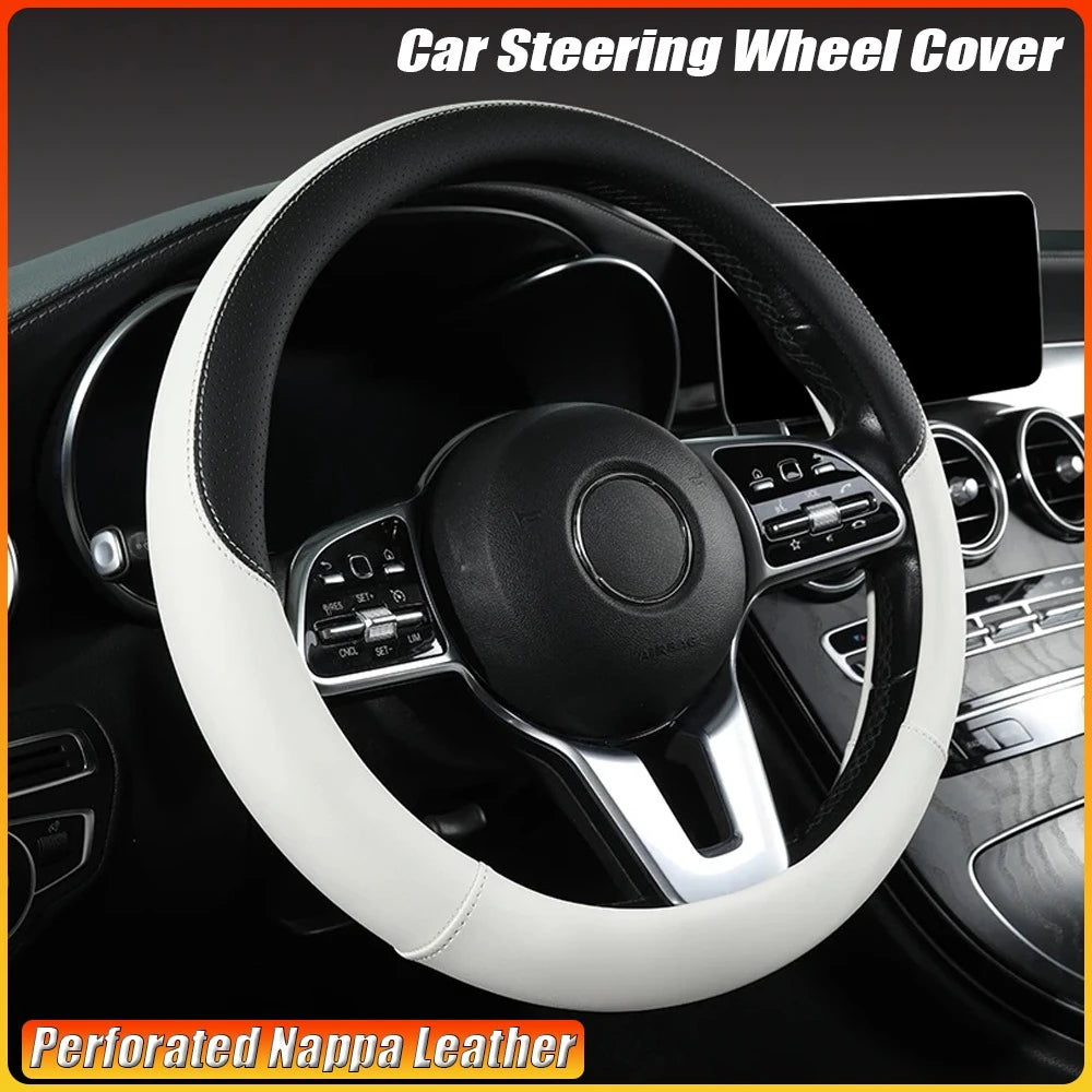 Perforated Nappa Leather Steering Wheel Cover