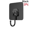 Black self-adhesive rotating wall hooks for storage